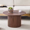 thumbnail image 2 of Noble House 27.5" Round MDF Walnut Coffee Table,Metal Frame,Walnut, 2 of 10