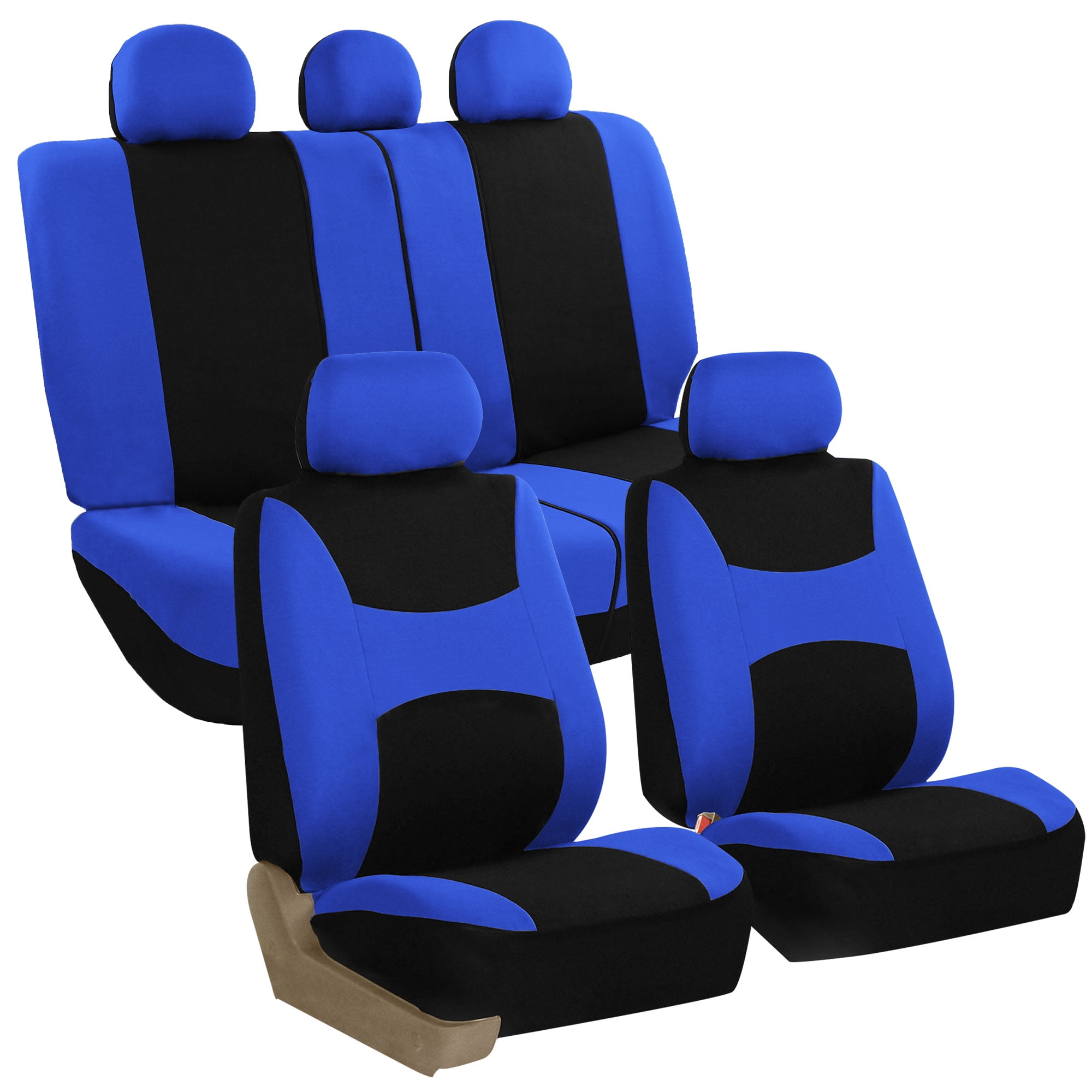 FH Group Flat Cloth Car Seat Cover Set For Car Truck SUV Van Full Set