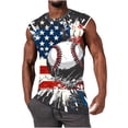 thumbnail image 2 of Chandail Sans Manches Imprimé pour Hommes, Col Rond, Gilet Décontracté en Polyester, Été, 2 of 9