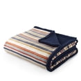 thumbnail image 2 of Velvet Plush Sherpa Blanket 90" x 96", Queen, Rustic Stripe, Soft Cozy, 2 of 4
