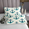 thumbnail image 3 of YST Nautical Anchors Quilt Set Queen Sea Adventure Bedspread Set For Young Vintage Hand Drawn Ocean Theme Coverlet Set Cartoon Geometric Blue Bed Set, 3 of 5