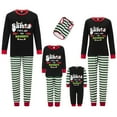 thumbnail image 1 of Pijamas navideños familiares a juego, camiseta de manga larga con estampado de letras y pantalones a rayas. Ropa de dormir para estar en casa., 1 of 9
