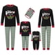 thumbnail image 1 of Pijamas navideños familiares a juego, camiseta de manga larga con estampado de letras y pantalones a rayas. Ropa de dormir para estar en casa., 1 of 10