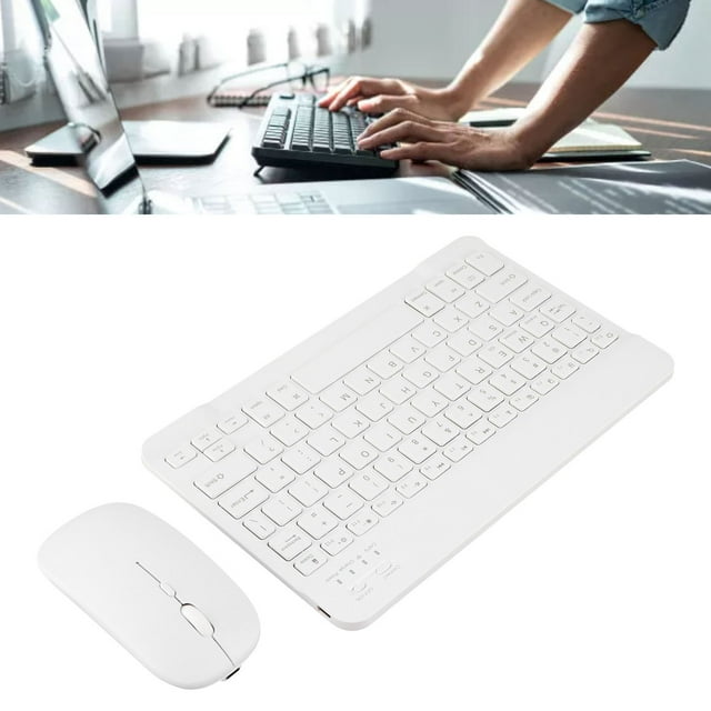 Combo Clavier et Souris Sans Fil, Clavier Ergonomique, Souris Sans Fil Réglable 4 DPI, pour, pour, pour IOS