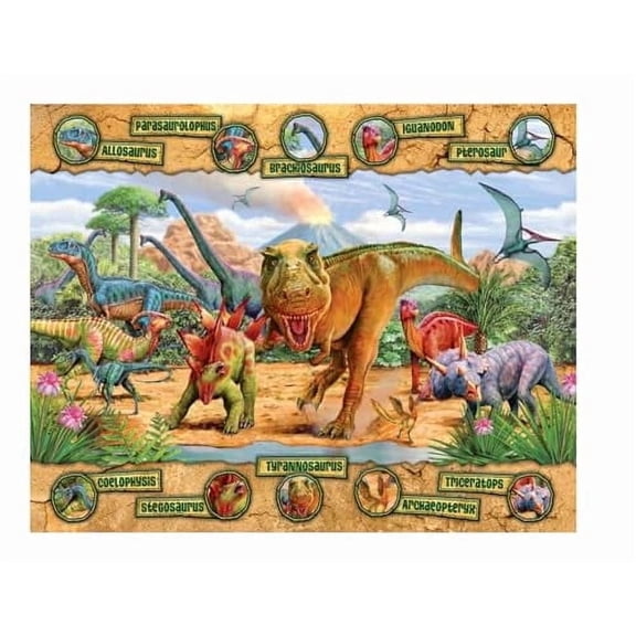 Dinosaurs Edible Image Icing Cake Topper for Quarter Sheet Cake, by TNCT
