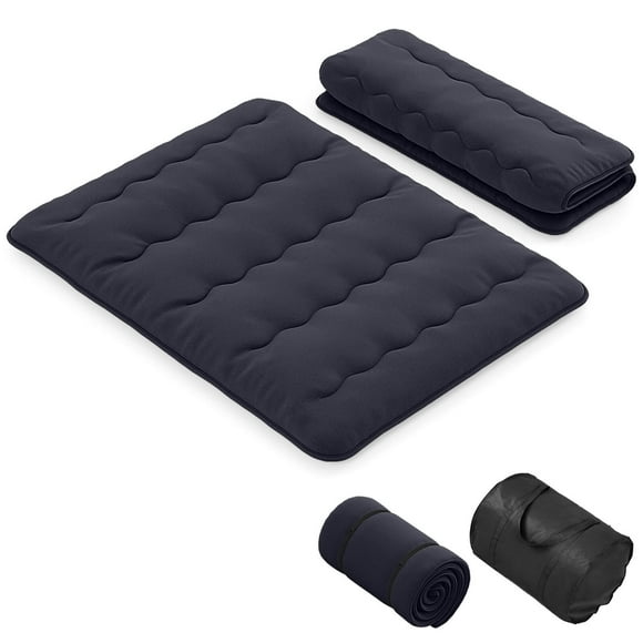 Costway Queen Futon Mattress Japanese Floor Pad Washable Cover Carry Bag Black