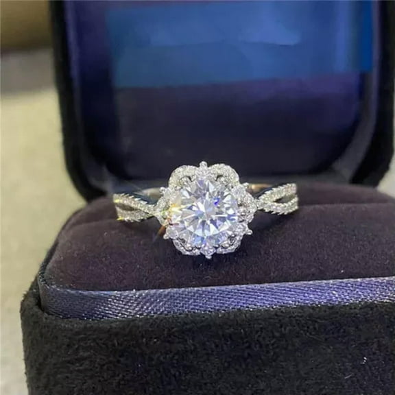 K-KED Luxury Women Wedding Ring 925 Silver Filled Ring Cubic Zircon Sz 6-10-8