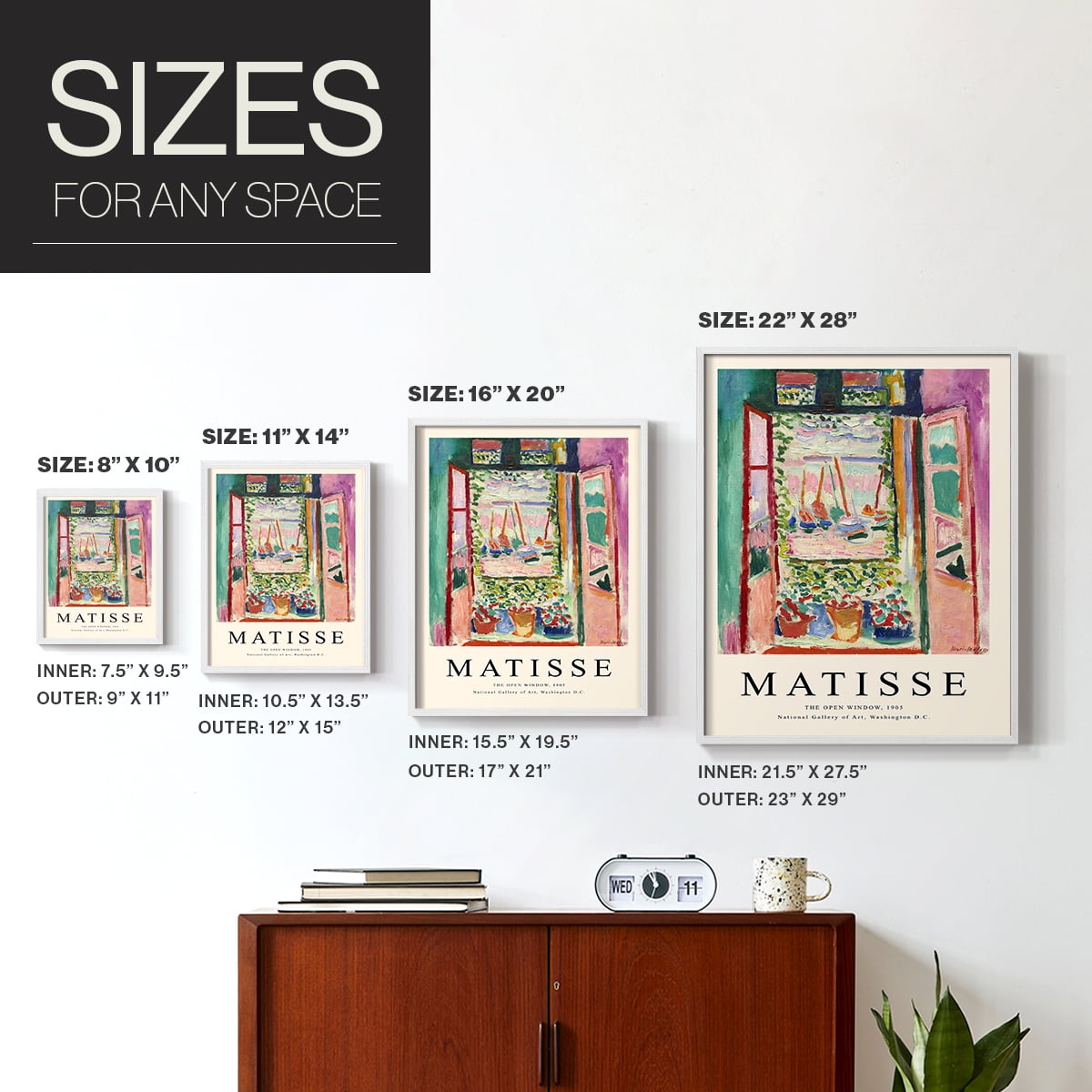 Matisse CXCVII Framed Print in White Solid Wood 11 x 14 Framed Print