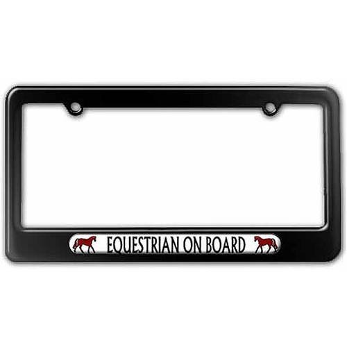 Equestrian On Board, Horses License Plate Tag Frame, Multiple Colors