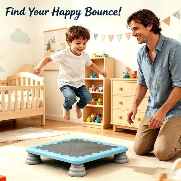 Trampoline for Kids, Indoor Rebounder Non-Slip Base, Sensory Trampoline for Autism Kids, Bounce Board for Sensory Integration Training, Outdoor Recreation