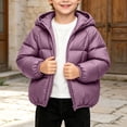 thumbnail image 4 of Jalioing Toddler Kids Puffer Jacket Solid Color Long Sleeve Zipper Winter Coat Thick Thermal Hooded Jacket Outerwear, 4 of 9