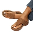 thumbnail image 5 of CAICJ98 Women'S Sandals Women Sandals Bohemian Flat Elastic Ankle Strap Comfortable Summer Beach Flats Shoes Women Cute Flip Flops,Brown, 5 of 5