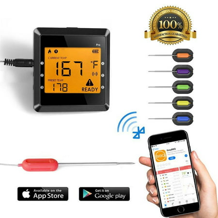 Digital Meat thermometer for Grilling , ICOCO Best Instant Read Oven Meat Thermometer with 6 Probes Ultra Fast Easy Electronic BBQ and Kitchen Food Thermometer for Cooking, Grill,Candy 1 x (Best Oven Safe Meat Thermometer)