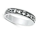 thumbnail image 4 of Claddagh Friendship Loyalty Ring .925 Sterling Silver Band Jewelry Female Male Unisex Size 8, 4 of 4