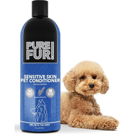 Pure Fur! by Girl With The Dogs - Made in USA - Sensitive Skin Pet Conditioner, 16 oz
