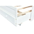 thumbnail image 2 of White Twin Bed Frame with Headboard, Trundle & Storage Drawers, Pine Wood, 77"x42", Perfect for Bedroom, Guest Room, Space-Saving Design, 2 of 39