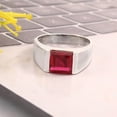thumbnail image 3 of Ruby Men's Ring,925 Sterling Silver Engagement Ring, 3 of 4