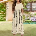 thumbnail image 2 of Girls 2025 Summer Dresses Short Sleeve Casual Maxi Dress Soft Print Comfortable and Stylish for All Seasons ,Sie:120, 2 of 6
