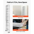 thumbnail image 5 of KFFKFF 4-Tier Foldable Storage Shelf with Wheels, 36-inch W x 21-inch D x 60-inch H Folding Metal Rack Shelving Unit, Durable No-Assembly Organizer for Garage, Kitchen, Basement, White, 5 of 8