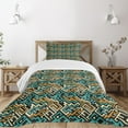thumbnail image 3 of Ambesonne Geometric Quilted Bedspread Set 2 Pcs, Surreal Future Lines, Twin Size, Pale Yellow Turquoise, 3 of 6