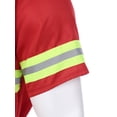 thumbnail image 6 of YiZYiF Mens Firefighter Costume Adults Fireman Cosplay Reflective Strips Jacket with Pants 4Pcs Sets Red Short Sleeve 170, 6 of 7