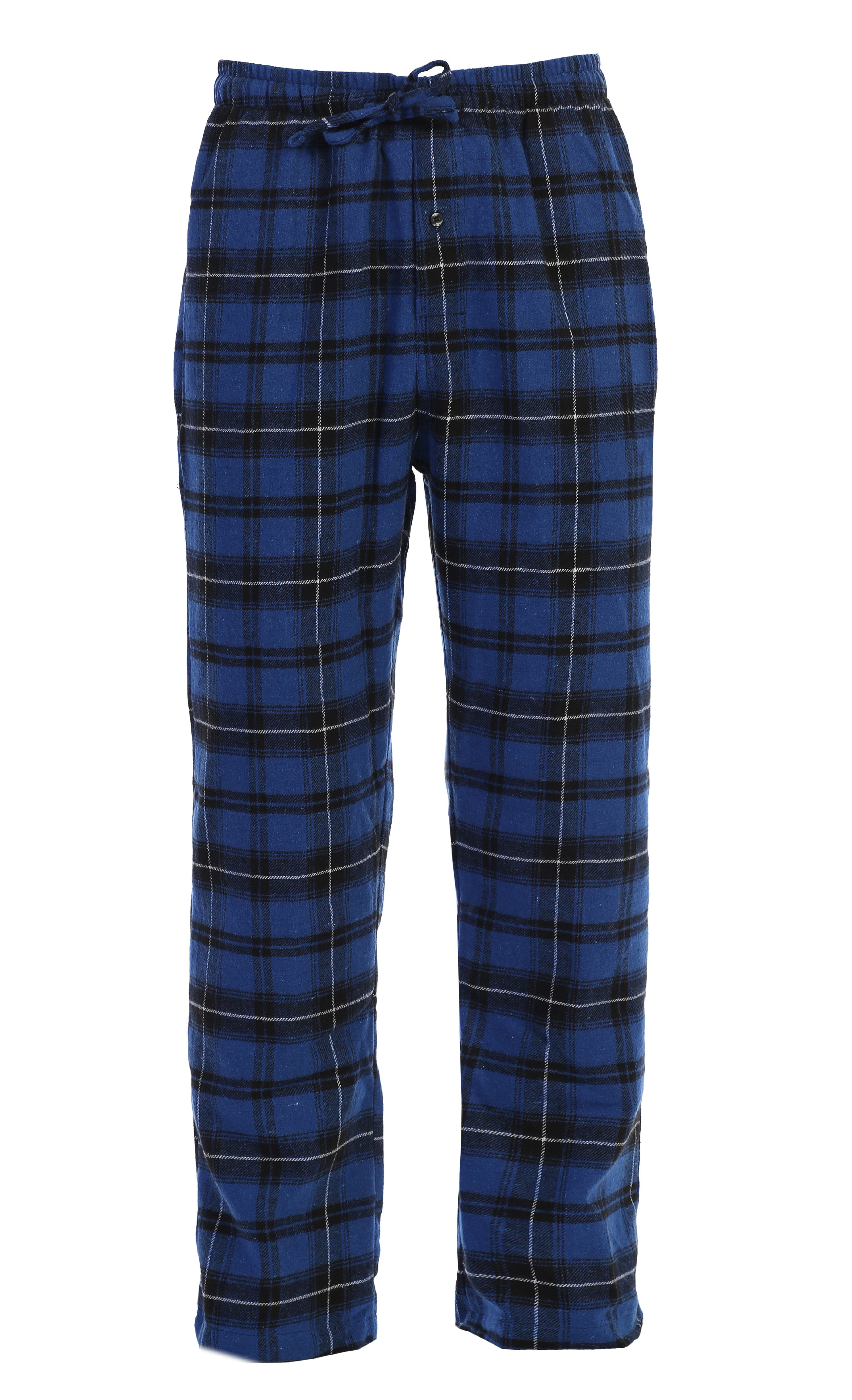 Gioberti - Gioberti Mens Yarn-Dye Brushed Flannel Pajama Pants, Elastic ...