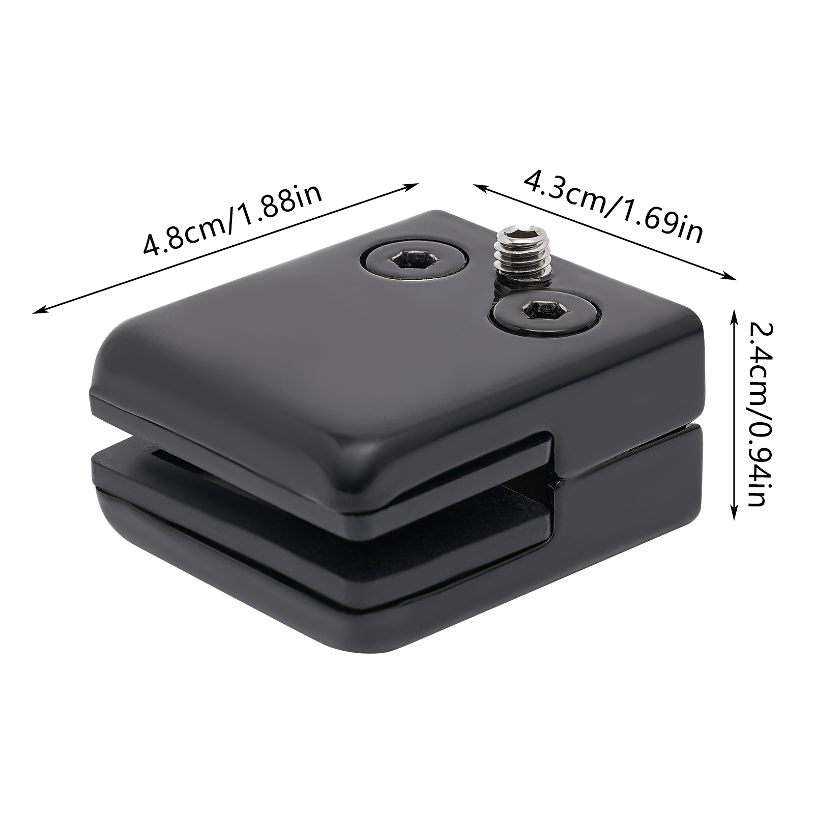 Stainless Steel Glass Clamp Clip, Black Glass Clamp Clip 8 Pieces Modern Black Square 201 Stainless Steel Glass Clamp Clip