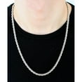 thumbnail image 5 of Bling Trax Silver-Plated Diamond-Cut Rope Chain Necklace, Silver-Tone Cadena Plateada for Men & Women, 2.1mm, 2.7mm, 3.8mm, 5 of 7