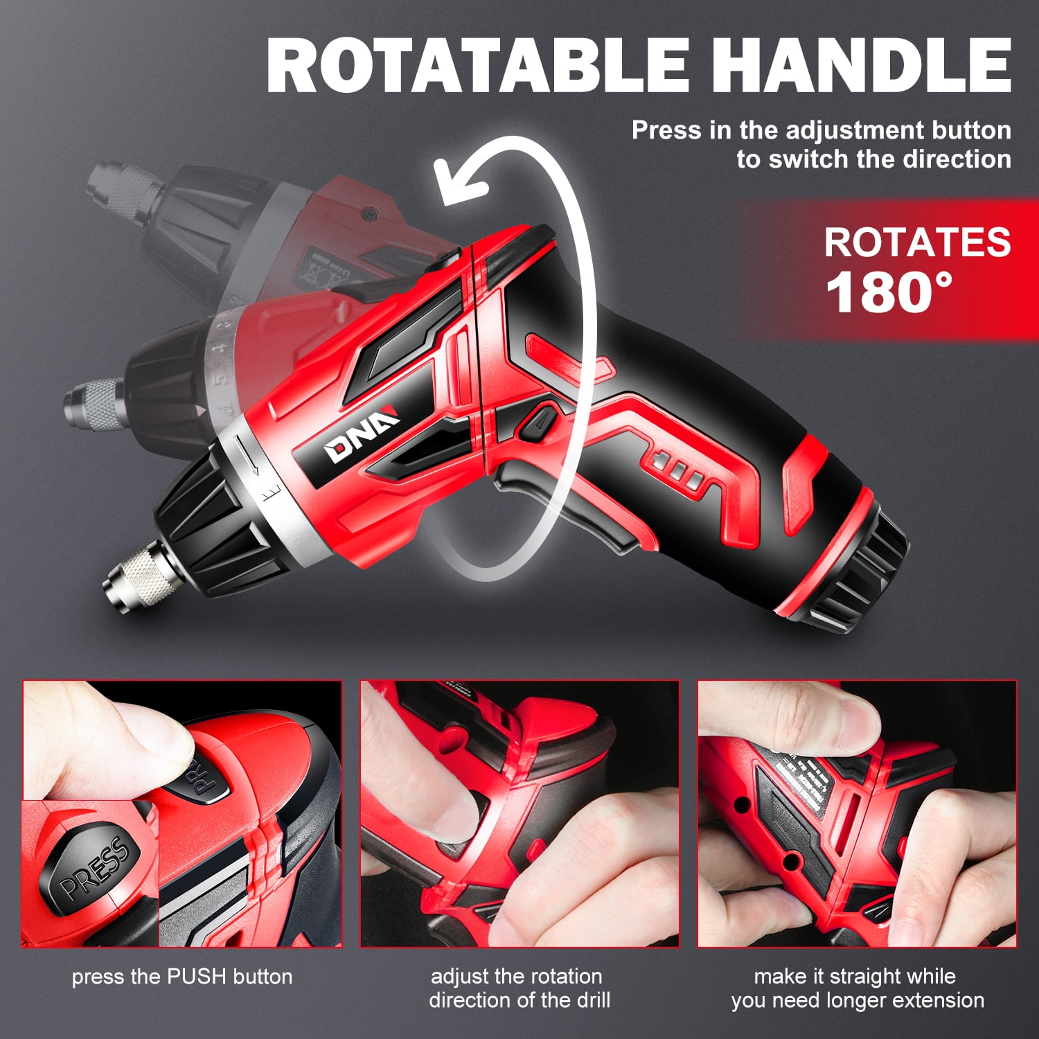 DNA Motoring TOOLS-00237 3.6V Cordless Electric Screwdriver Power Screwdrivers