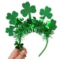 thumbnail image 6 of Saint Patrick's Day Headband, Clover Leaf Bopper Green Glittery Hair Accessory, One Size Fits Most, 6 of 6