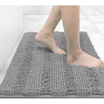 thumbnail image 1 of Alfombra de baño de chenilla a rayas, alfombras de baño extra gruesas y absorbentes, alfombra de baño de felpa suave antideslizante, se puede lavar a máquina, alfombrillas de baño para bañera, ducha, 1 of 8
