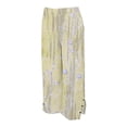 thumbnail image 4 of Women's Linen Pants Summer 2026 Casual Elastic Waist Split Straight Leg Pant Boho Printed Comfy Trousers with Pockets, 4 of 6