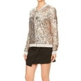 thumbnail image 3 of Veste à Paillettes pour Femmes à Manches Longues avec Fermeture Éclair Frontale et Poignets Côtelés, 3 of 5