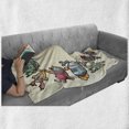 thumbnail image 6 of Party Soft Flannel Fleece Throw Blanket, Friendly Robot Characters Circle Futuristic Sci Fi Machines Children Toys, Cozy Plush for Indoor and Outdoor Use, 50" x 70", Multicolor, by Ambesonne, 6 of 6