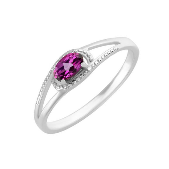 925 Sterling Silver Natural Rhodolite Garnet Silver Jewelry Promising Ring For Women