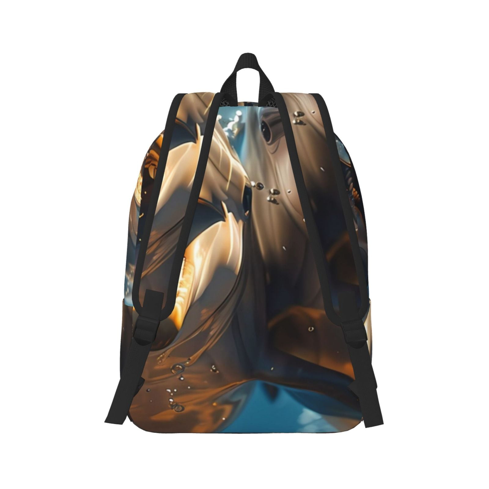 Rateoe Playful Dolphins Underwater Pattern Canvas College Laptop Backpack,Travel Daypack,Durable Rucksack Travel Notebook Bag School Backpack Book Bag for Men Women-Medium