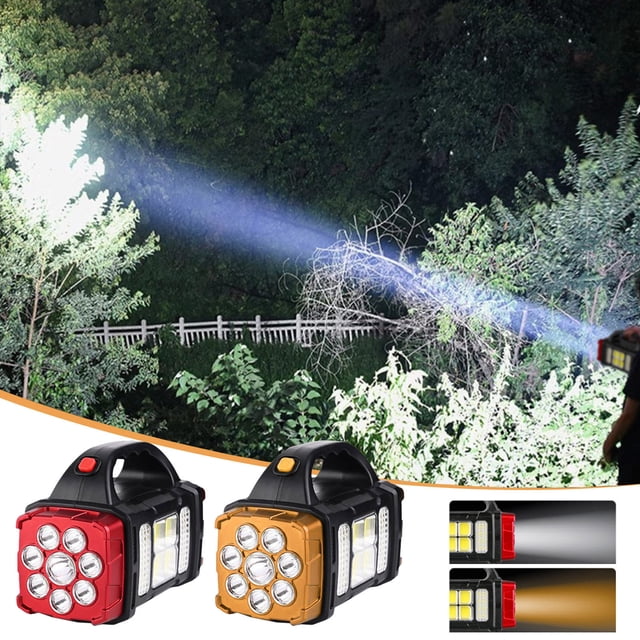 Fiudx Linterna Led Recargable, Alta Luminosidad, Carga Solar, Diseño Portátil, Fuente de Alimentación de Emergencia, Ideal para Camping, Senderismo y Exploración, Uso Doméstico Al Aire Libre, Batería