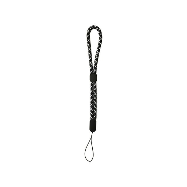 Bracelet de Téléphone Portable Long et Court Réglable Anti-Perte pour Accès Card-Black & White
