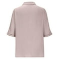 thumbnail image 7 of Women Tops under $5! Cagogo Womens Cotton Linen Button Down Shirt Summer Casual Short Sleeve Solid Color T Shirts Loose Collared Work Tops Blouses Blusas Casuales de Mujer Bonitas, 7 of 7