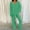 Green, variant on CALAFEBILA Pajamas Set for Women Soft Comfy Long Sleeve Tops and Wide Leg Pants Soft Pj Lounge Sets