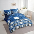 thumbnail image 3 of Feelyou Est Baseball Sleep Bedding Comforter Set 7 Pieces for Teens, Modern Ball Gaming Full Bedding Set, Vintage Blue Plaid Reversible Fitted Sheet Flat Sheet, Super Cozy Room Decor, 3 of 8
