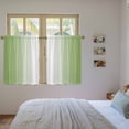 thumbnail image 4 of Dark Sea Green Ombre Tier Curtains, Modern Gradient Abstract Art Light Filtering Kitchen Curtains, 2Pcs Rod Pocket Half Window Treatments Panels for Sink Cafe Cabinet Basement 27.5x45 Inches, 4 of 9