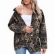 thumbnail image 3 of Chaqueta Vaquera de Mujer, Estilo Boyfriend, Extragrande, con Botones, Larga, Aberturas Laterales Estampado de Leopardo XL, 3 of 9
