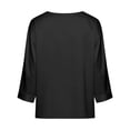 thumbnail image 7 of Womens Tees V-Neck 3/4 Sleeve Loose Fit Casual Tops Solid Color Spring Summer T Shirts, 7 of 7