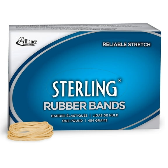 Alliance Sterling Rubber Bands, Size 16 (2-1/2" x 1/16"), Approx. 2,300 Bands per 1 lb Box (24165)