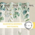 thumbnail image 6 of Green Eucalyptus Leaves Kitchen Curtains Window Panels, Daisy Summer Botanical Farmhouse Insulated Window Treatment Curtain, Grommet Curtains for Bedroom/Living Room/Bathroom, 2 Piece 52"Wx63"L, 6 of 8