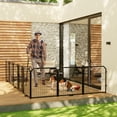 thumbnail image 6 of Dog Playpen Indoor, Metal 32 Inch 8 Panels Foldable Pet Fence with Door, Outdoor Small Medium Large Dog Puppy Portable Exercise Play Pen for RV Camping, Trips, Play Yard, 6 of 7