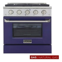 Pemberly Row 30" Stainless Steel Natural Gas Range in Blue and Silver