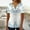 White, variant on Busydd Womens Summer Tops Casual V-Neck Short Sleeve T-Shirt Tops Floral Buttoned Basic Tunic Tops Pleated T-shirt Blouses