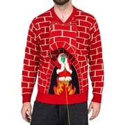 Santa Claus 3D Chimney Climbing Ugly Christmas Sweater